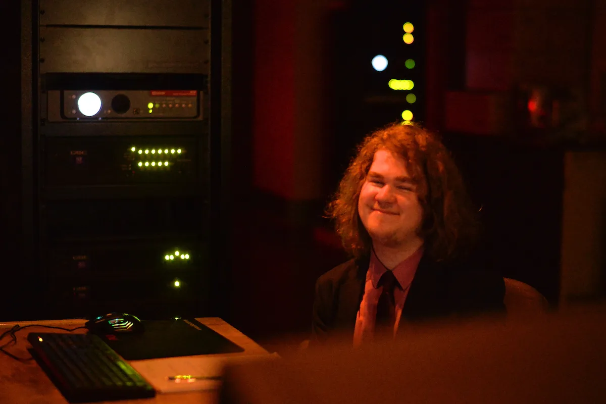 Crew member at the sound and AV desk
