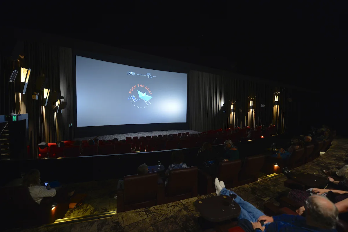 A packed cinema at the Rock The Boat Film Festival, produced by RHB Films